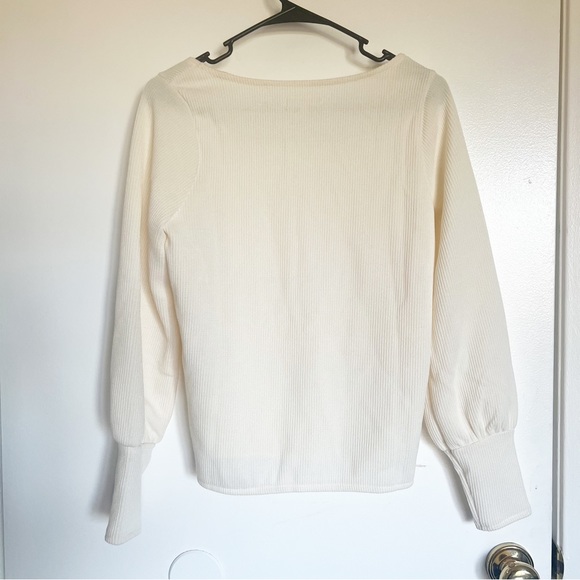 Madewell Ottoman Rib Square-Neck Top White Size S - Picture 5 of 10